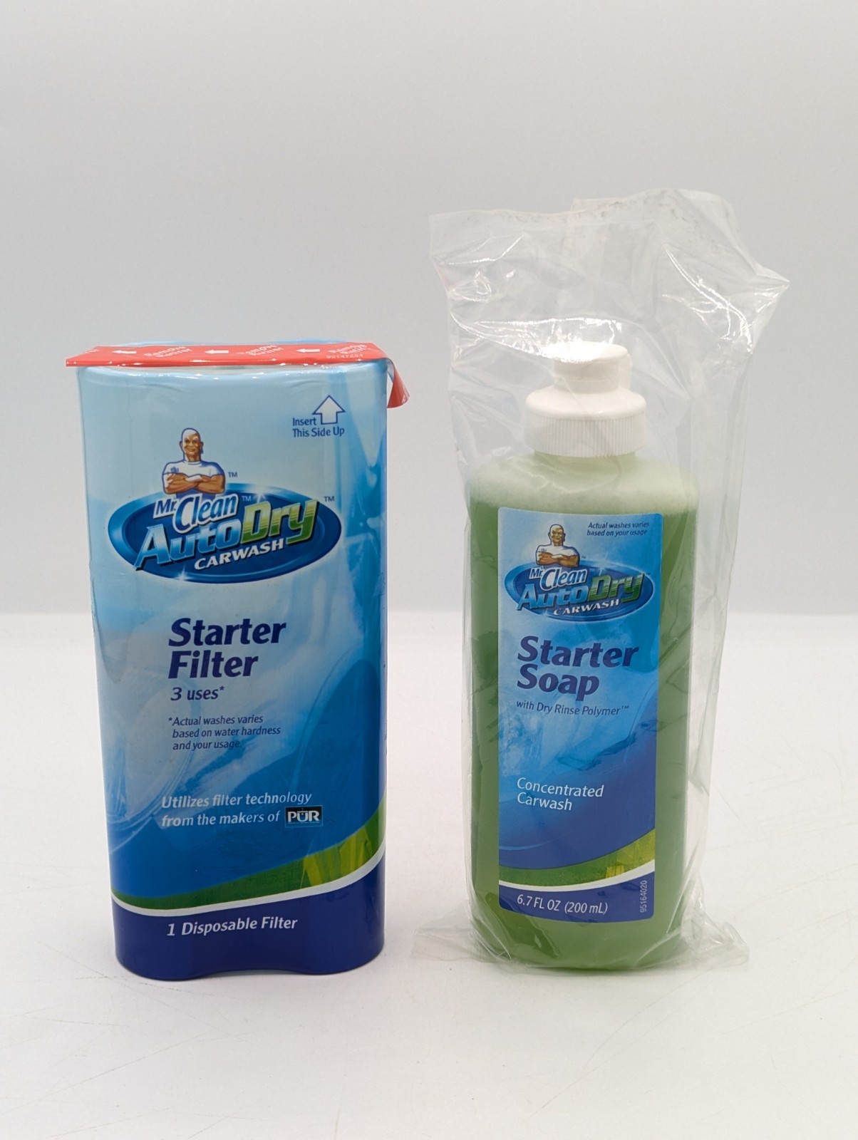New Mr. Clean Auto Dry Car Wash Starter Filter (3 uses) & Starter Soap 6.7 oz