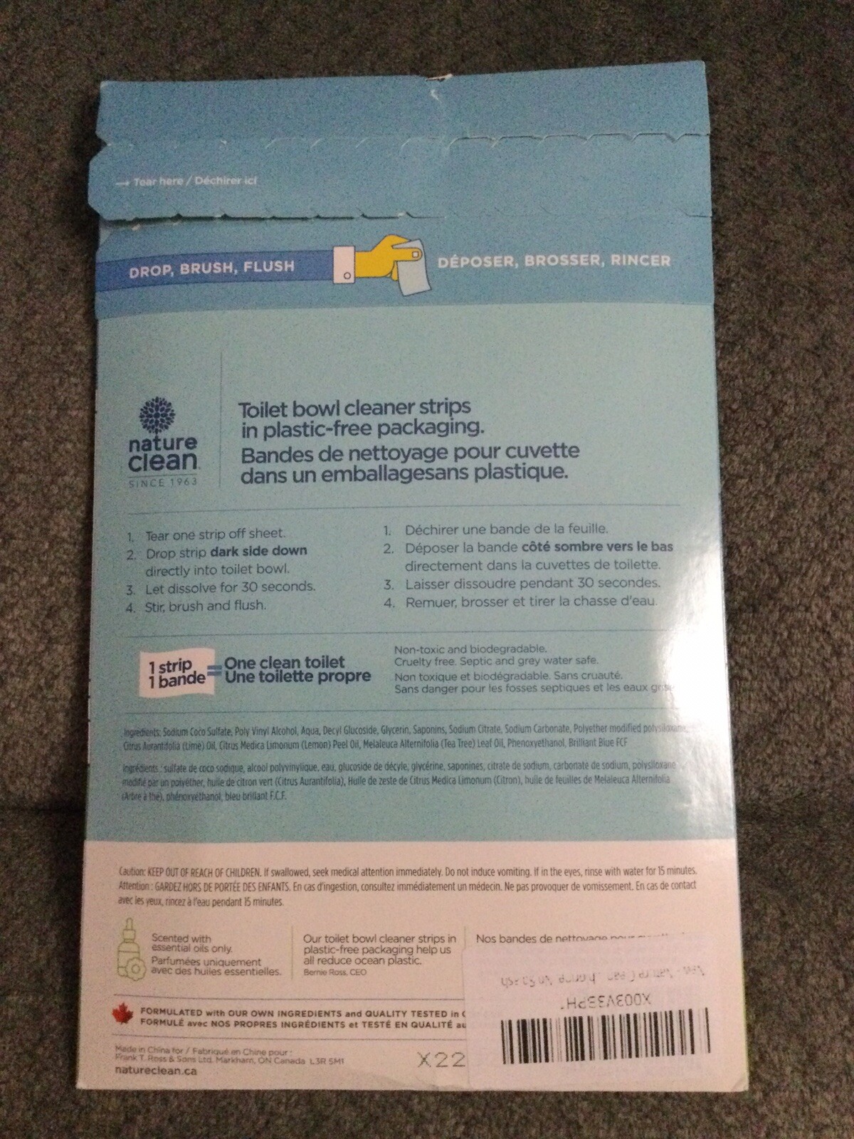 New Nature Clean Toilet Bowl Cleaner Strips, Plastic Free, Fresh Lime – 36 Count