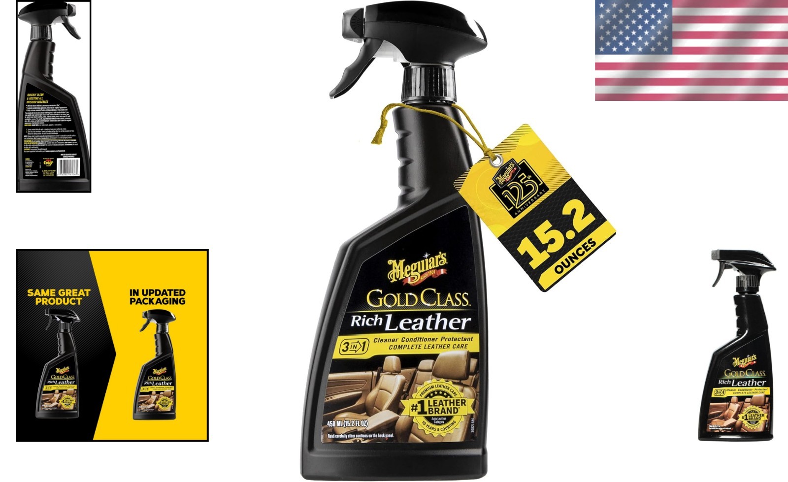 Gold Class Rich Leather Cleaner & Conditioner Spray with UV Protection – 15.2oz