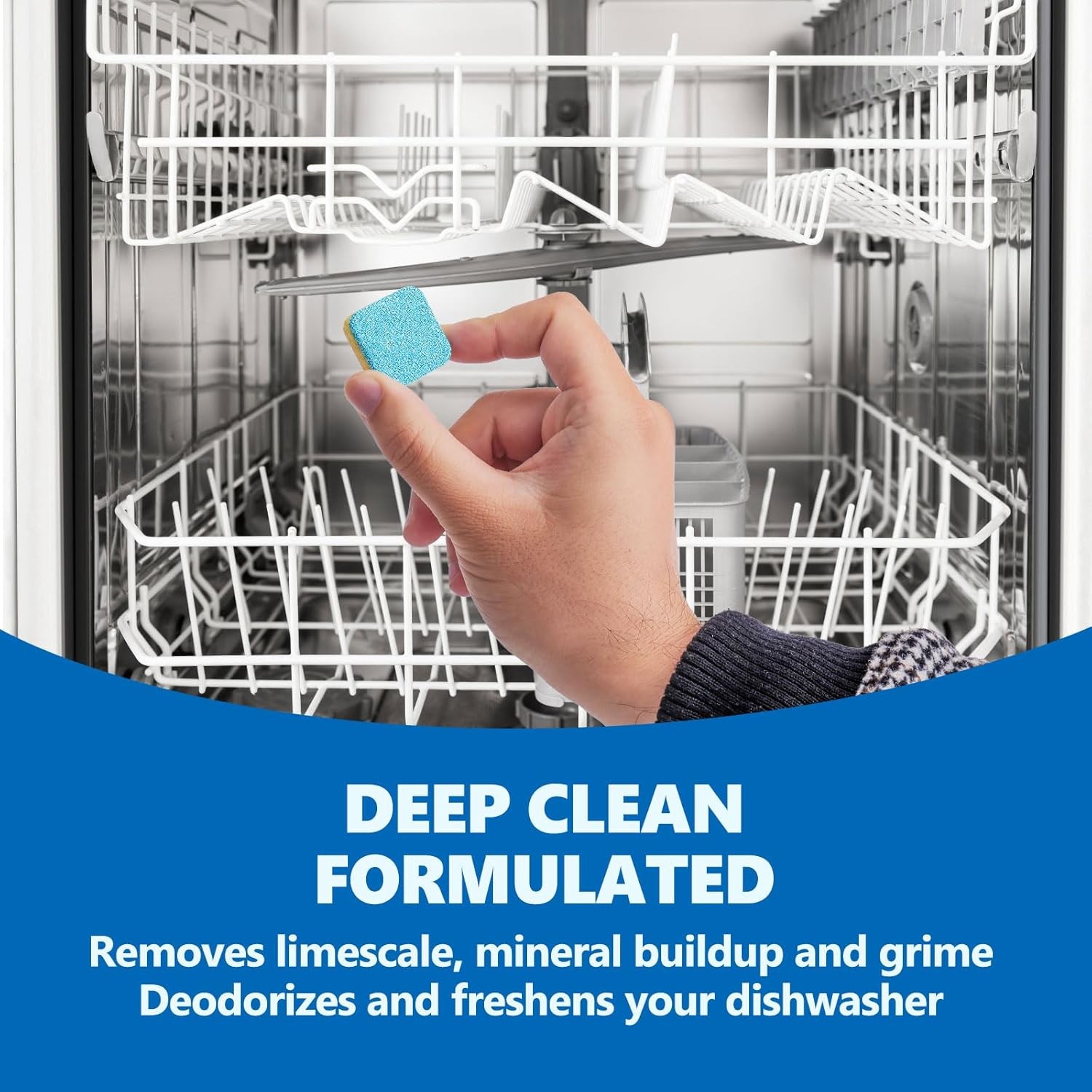 Dishwasher Cleaner And Deodorizer Tablets 24 Pack, Deep Cleaning Descaler Pods