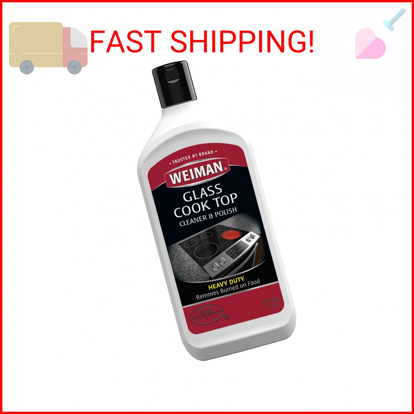 Weiman Ceramic and Glass Cooktop Cleaner and Polish – 20 Ounce – Shines and Prot