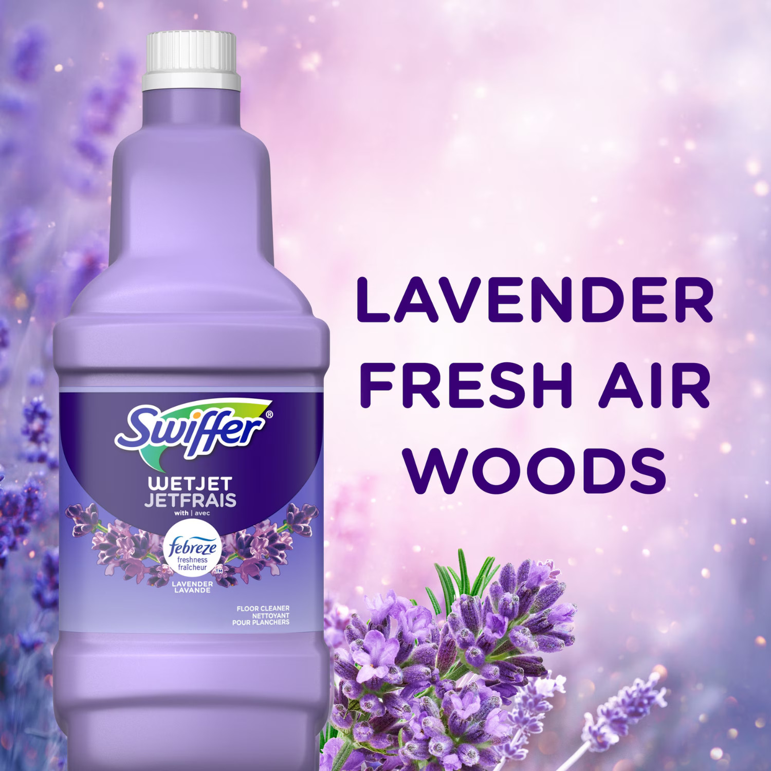 Swiffer Wet Jet Solution Refill, Lavender, 2 x 42.2 fl oz, 2 Pack