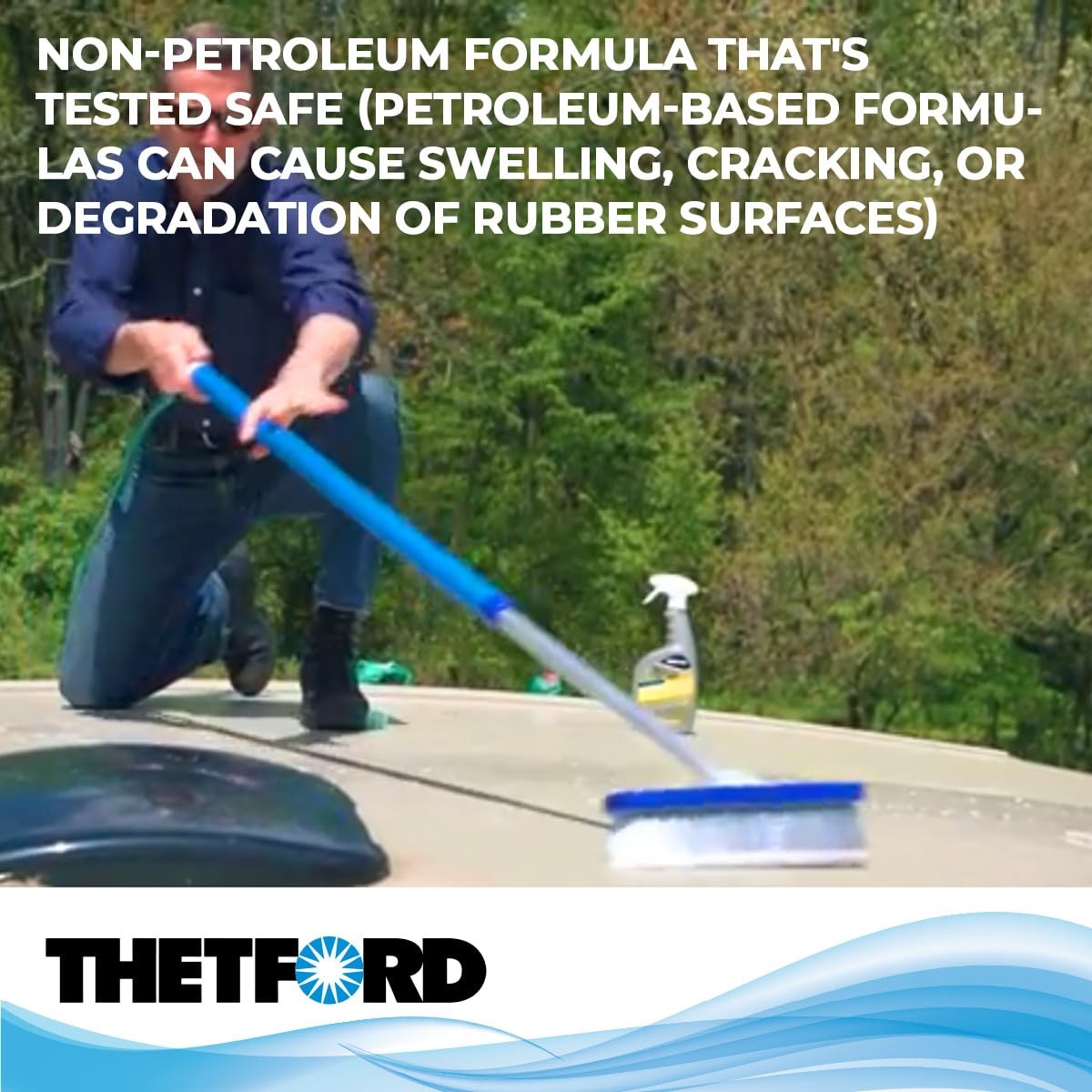 Premium RV Rubber Roof Cleaner NonToxic, NonAbrasive RV roof detergent 64 oz…