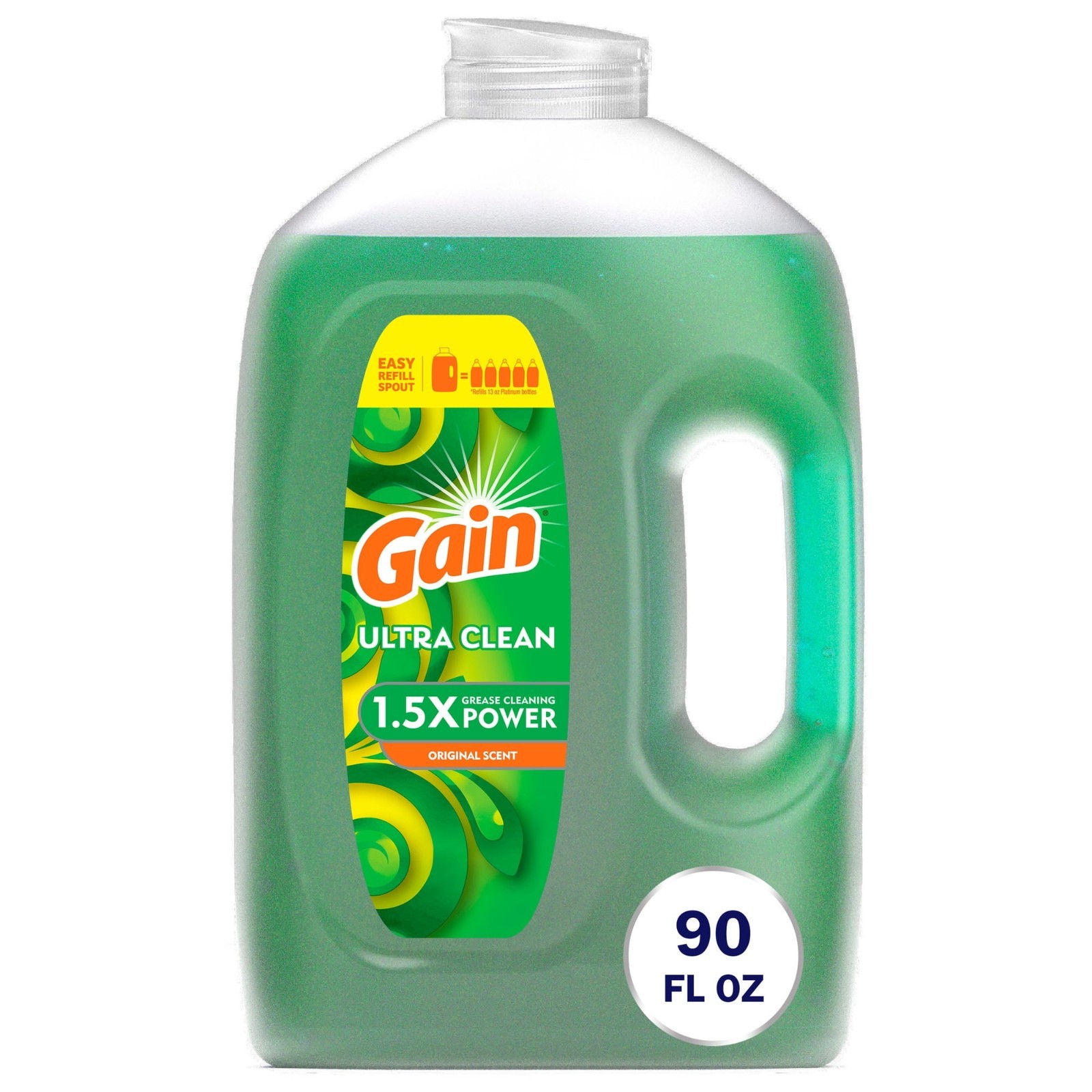 (3 Pack) Gain Ultra Dishwashing Liquid Dish Soap, Original Scent, 90.0 fl oz
