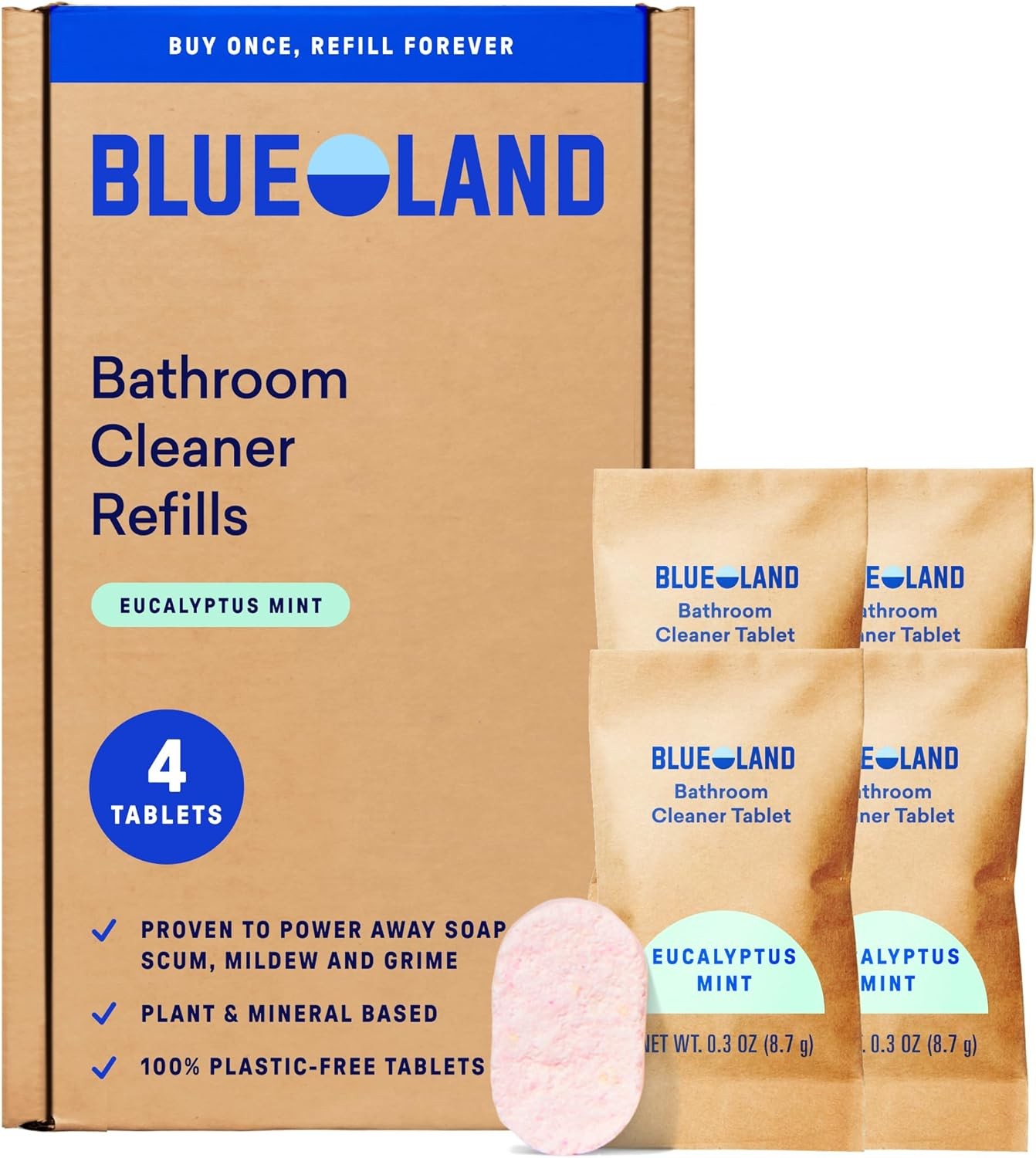 BLUELAND Eco Bathroom Cleaner Refill 4 Count