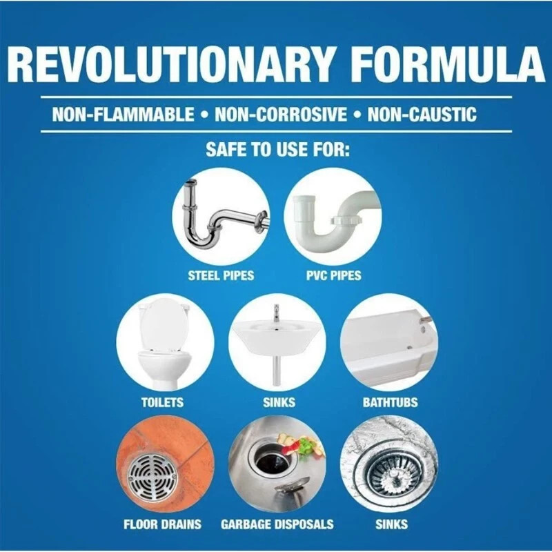 1-3X Fast Sink & Drain Cleaner Oxygen Pipeline Dredging Agent Cleaner Toilet.