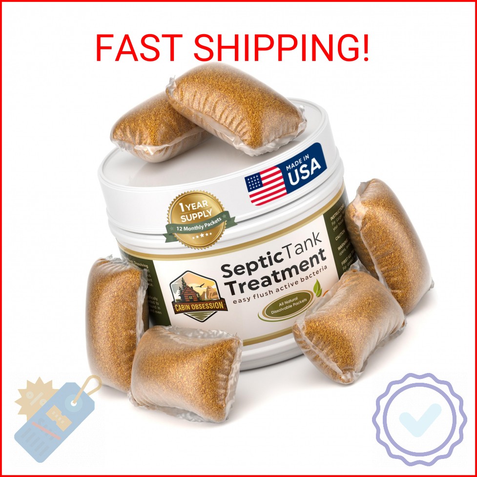 Septic Tank Treatment – 1 Year Supply of Septic Safe Dissolvable Easy Flush Live