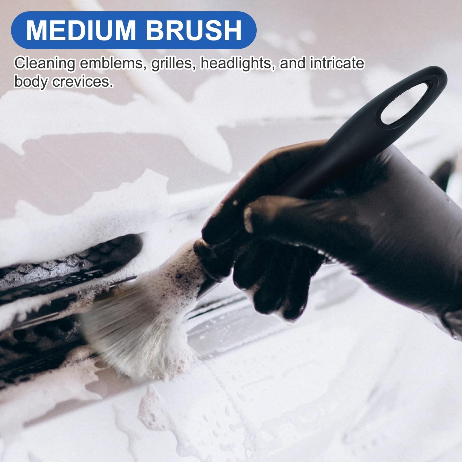 Wheel Rim Tire & Carpet Cleaning Brush Set, Soft & Stiff Bristle Wash Cleanin…