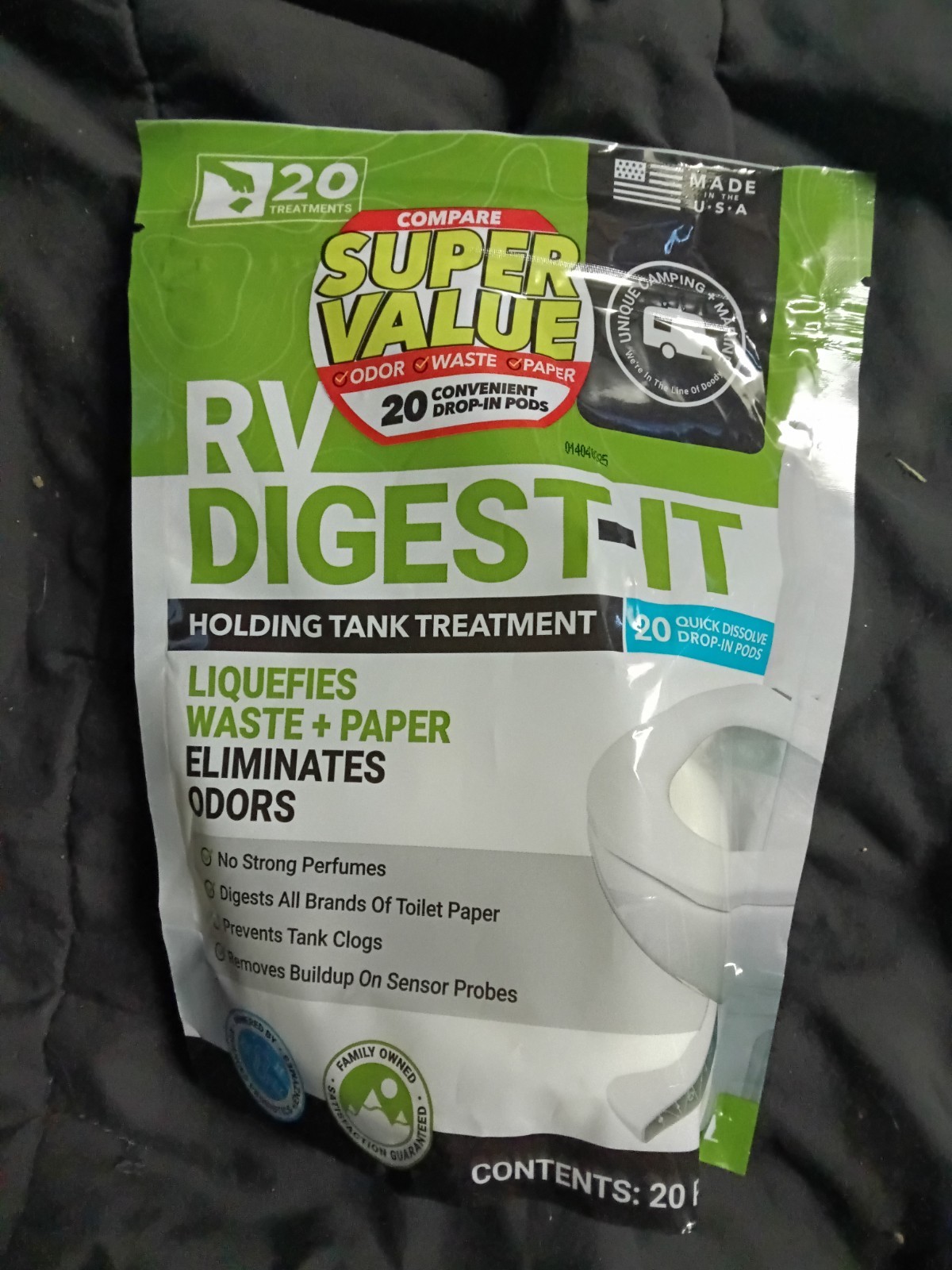 RV Digest-It Drop-In Pod Holding Tank Toilet Treatment (20 Rapid-Dissolve)