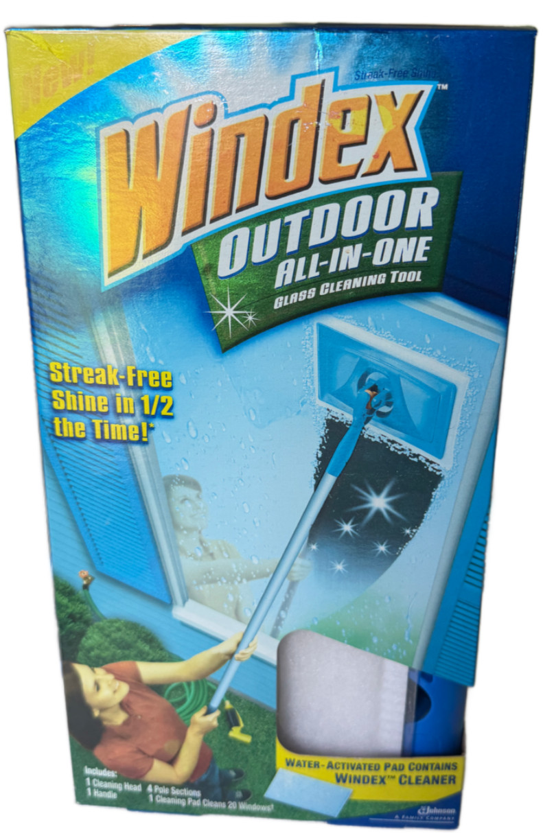 Windex Outdoor All-In-One Glass Cleaning Tool Starter Kit NEW SEALED