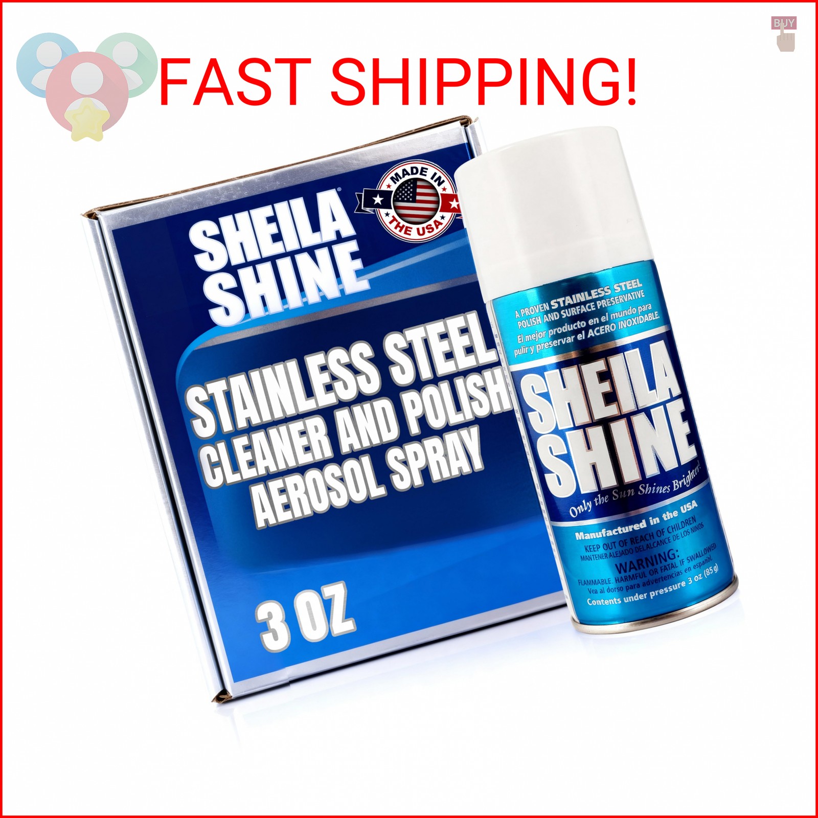 Sheila Shine 3oz Stainless Steel Cleaner and Polish – Cleans, Polishes & Protect