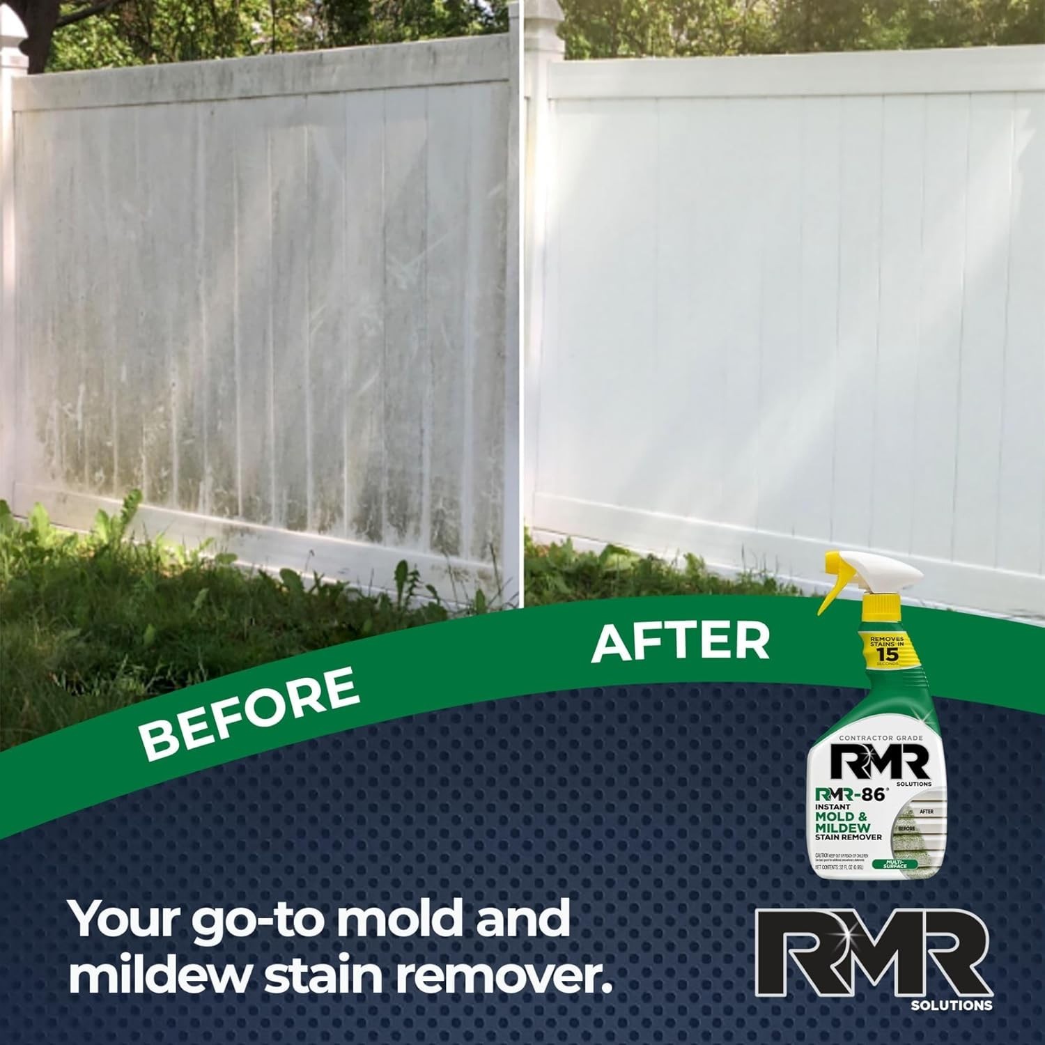 RMR-86 Fast-Acting Mold and Mildew Stain Remover Spray, 30 Fl Oz – No Scrubbing!