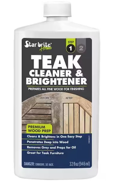 Star brite 32 oz Teak Cleaner & Brightener Wood Cleaner for Outdoor Furniture