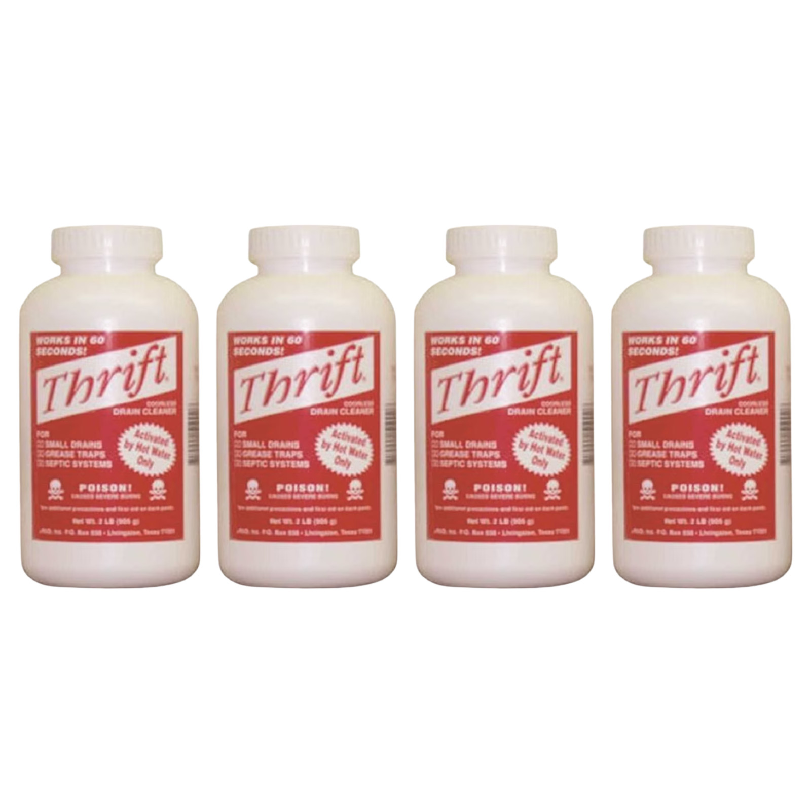 Thrift T-100 Alkaline Granular Drain Cleaner 1 lb (4 Pack) FREE SHIPPING