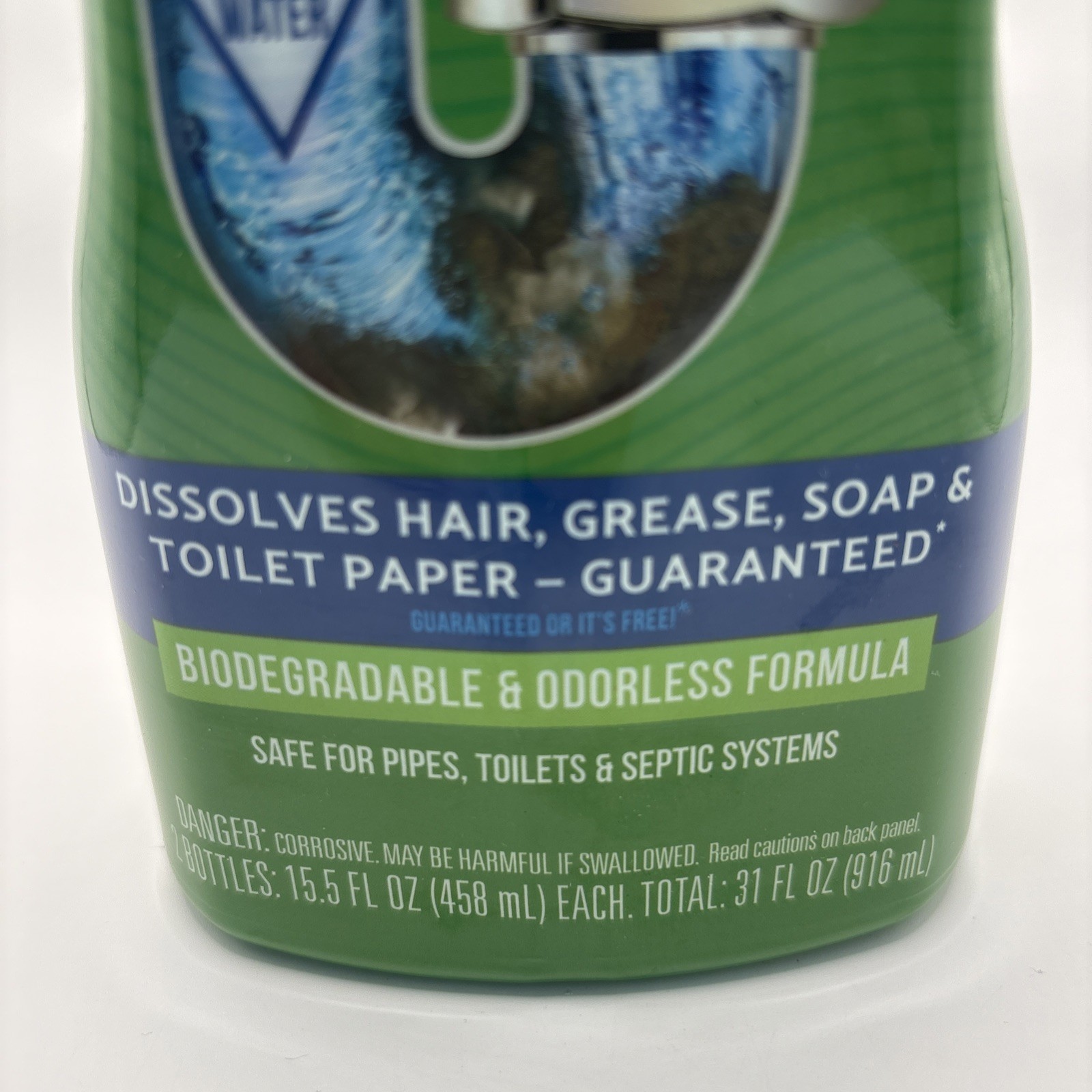 Green Gobbler Drain Clog Dissolver 2 Pre-measured Applications 31 Oz Total NEW