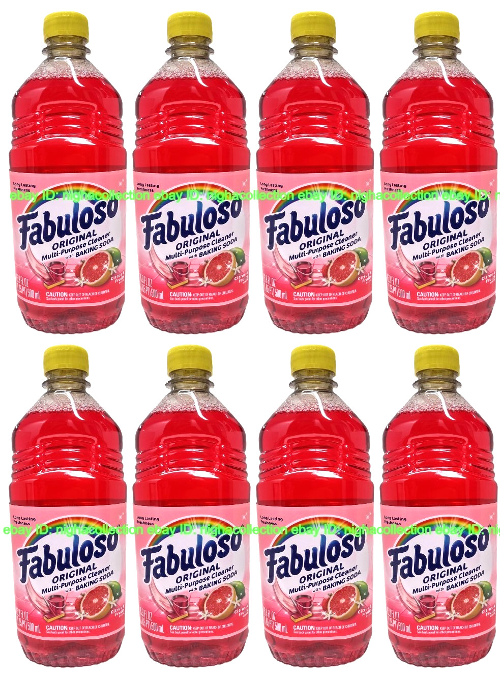 (LOT 8 Bottles) Fabuloso Citrus & Fruits All Purpose Cleaner 16.9ozEa Bottle NEW