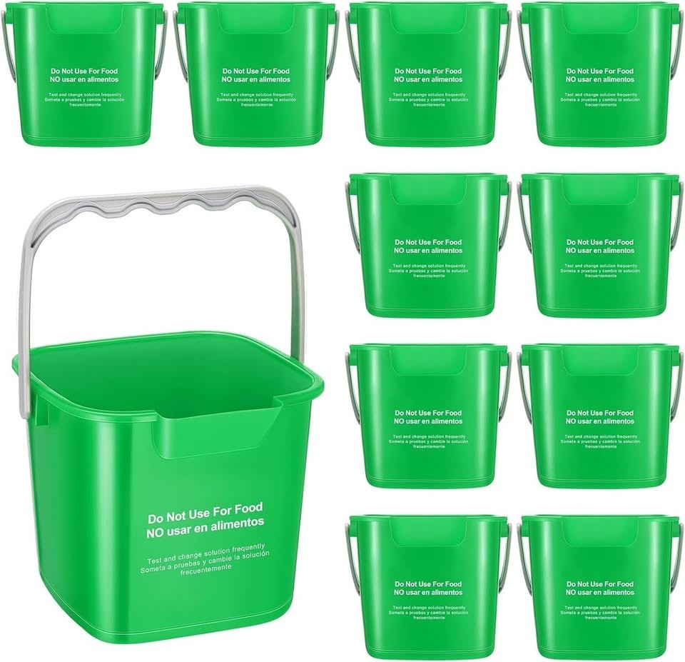 12 Pcs 3 Quart Cleaning Sanitize Bucket for Home Office Restaurant Kitchen Bath