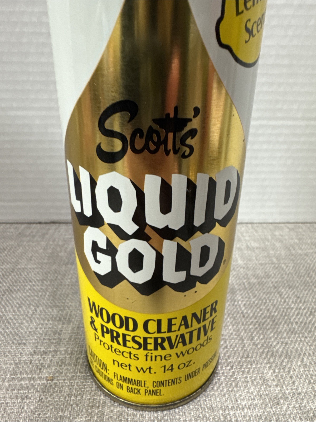 Rare Vintage Scott’s Liquid Gold 14 oz Lemon Scent Wood Cleaner Prop