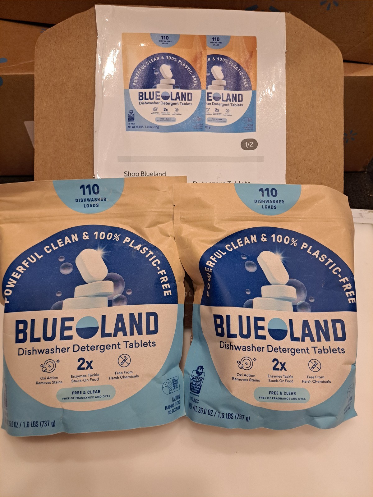 Blueland Dishwasher Detergent Tablets, Frsngrance Free, 220-count