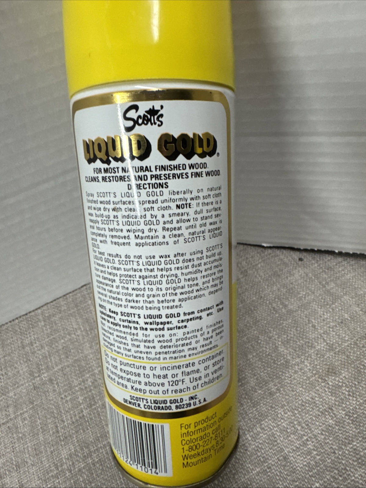 Rare Vintage Scott’s Liquid Gold 14 oz Lemon Scent Wood Cleaner Prop