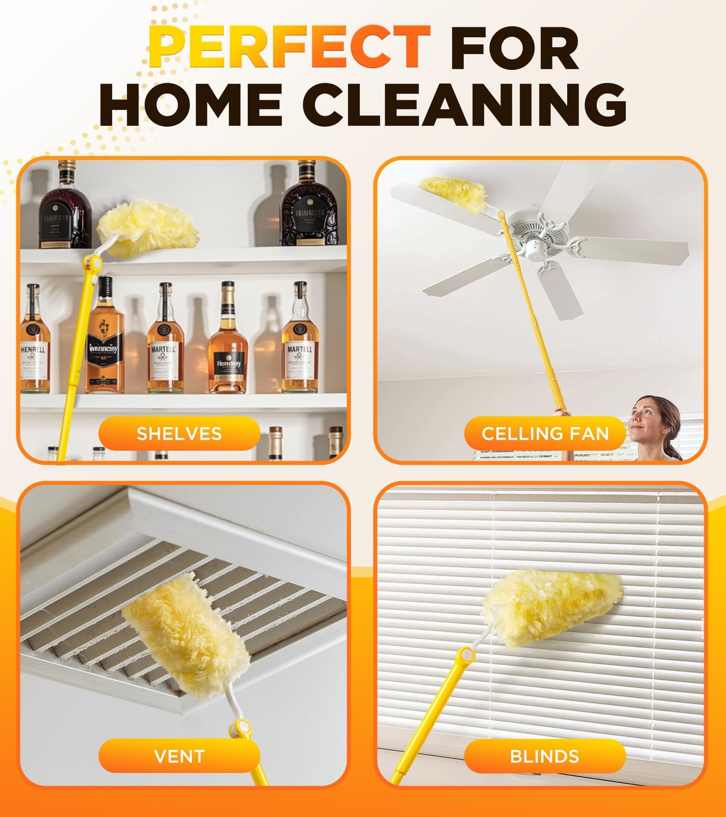 Heavy Duty Duster Refill Kit for Swiffer Duster with 3 ft Extension Pole & 20…