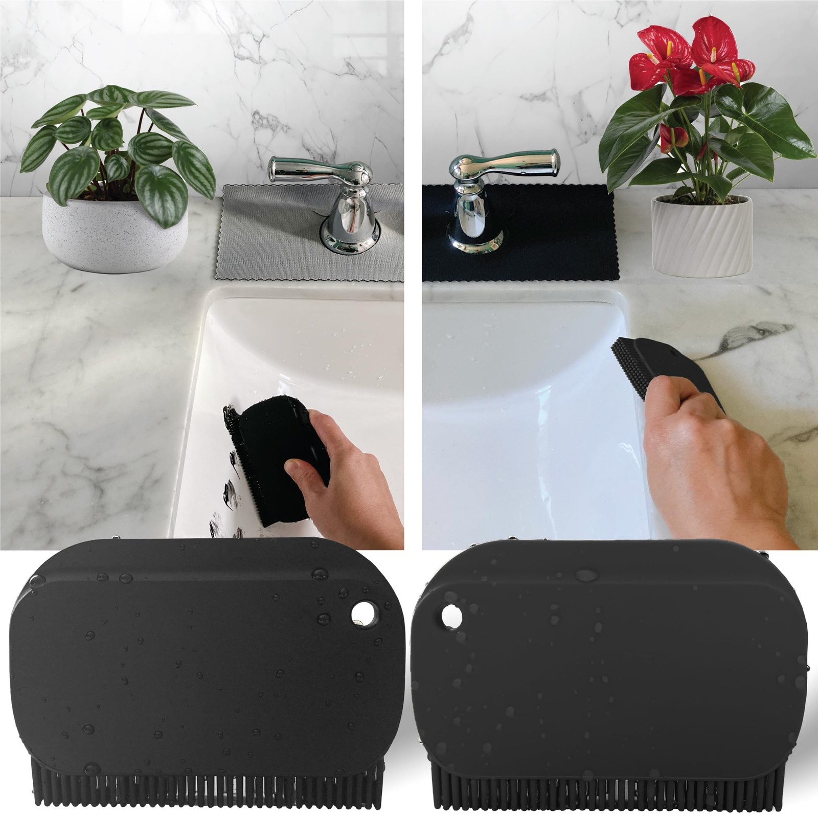 Sink Countertop Silicone Squeegee Brush, Aha Homeware Small Squeegee Brush Cl…