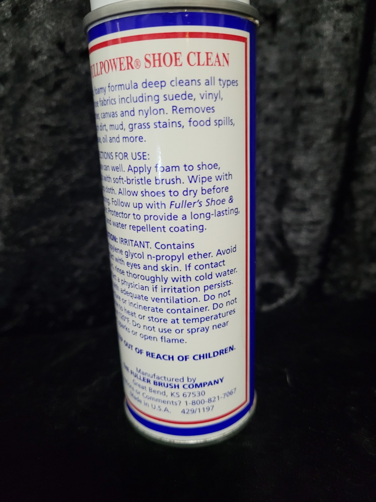 VTG FULLER BRUSH COMPANY SHOE CLEAN SPRAY CAN APPLICATION – NEW 6oz