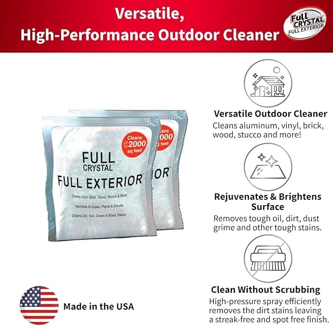 Fuller Brush Crystal Full Exterior Cleaner 8oz Powder Refill Packs +Spray Bottle
