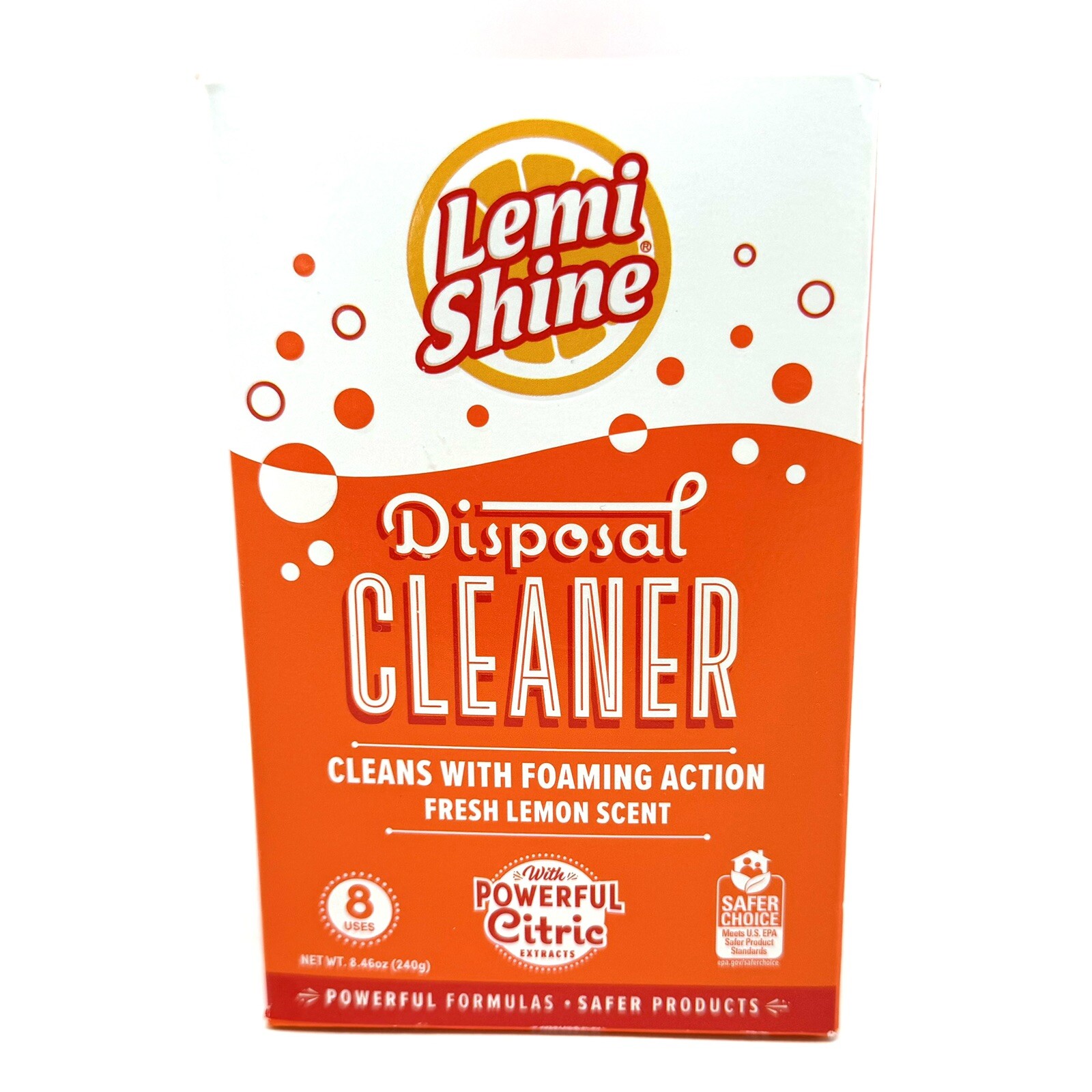 LEMI SHINE DISPOSAL SINK CLEANER POWDER CITRIC EXTRACTS ~ FRESH LEMON 8 CT