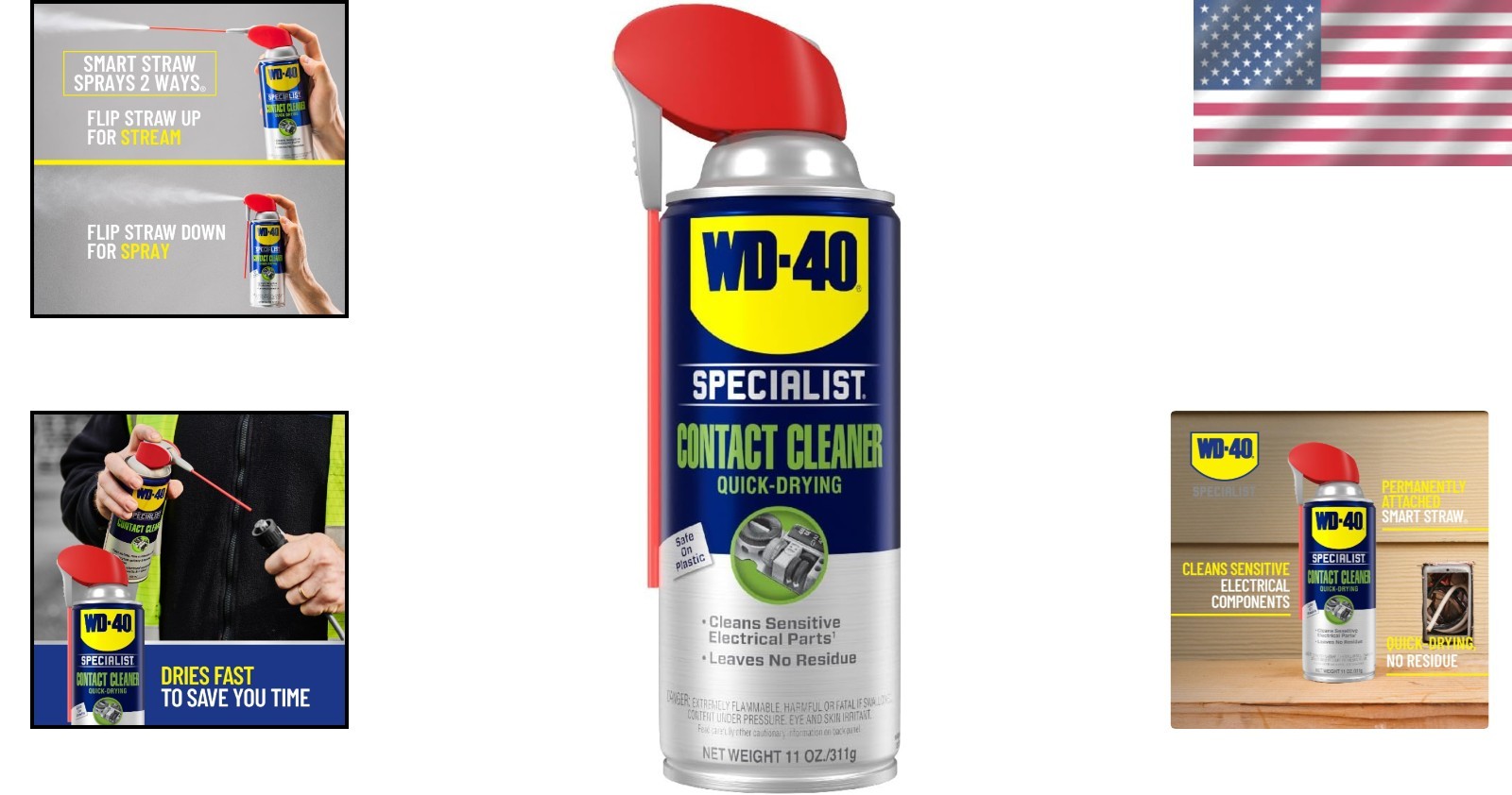 Fast-Drying Specialist Contact Cleaner 11 oz Spray with Smart Straw Applicator