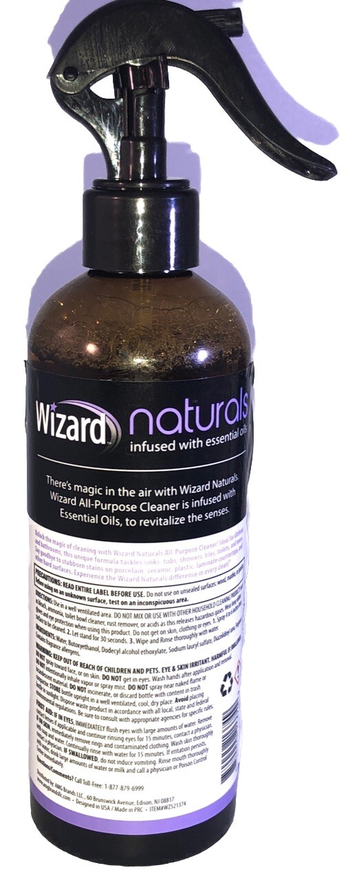 Wizard Naturals All-Purpose Spray Cleaner Soothing Lavender 13oz-Part Label Cut
