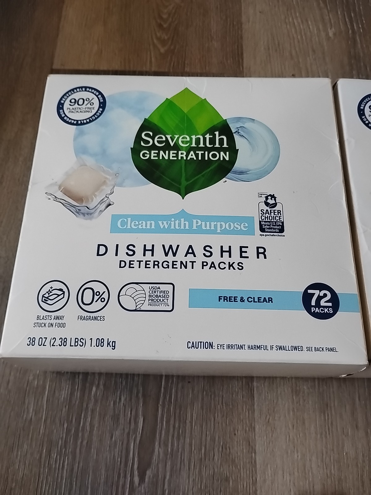 Seventh Generation Free Clear Dishwasher Detergent Packs 72 Count Sparkling C…
