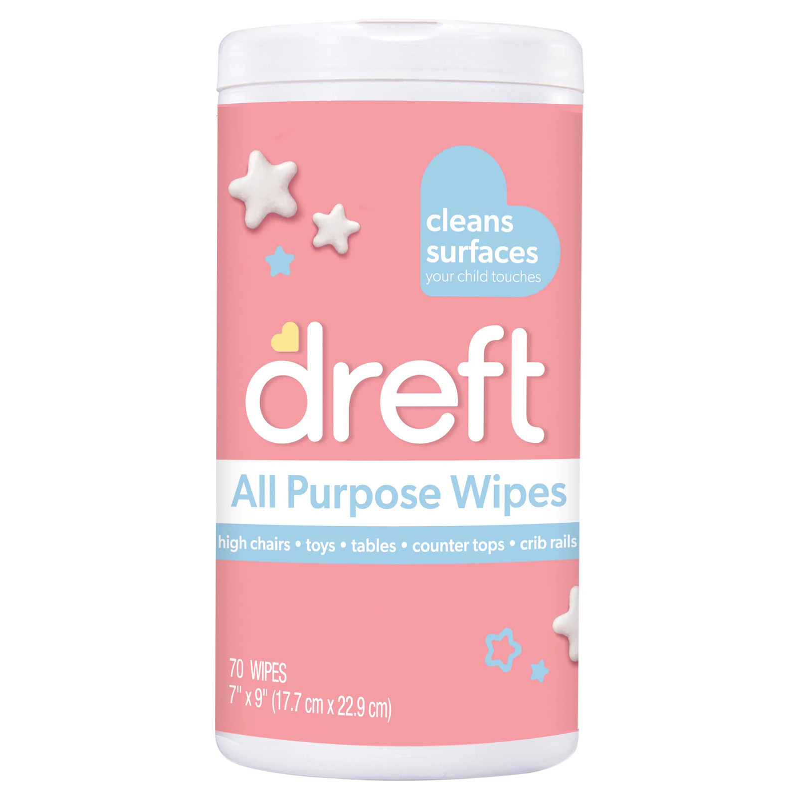 All Purpose Baby Cleaning Wipes, 70 Count, Safe on Baby Essentials, Surface