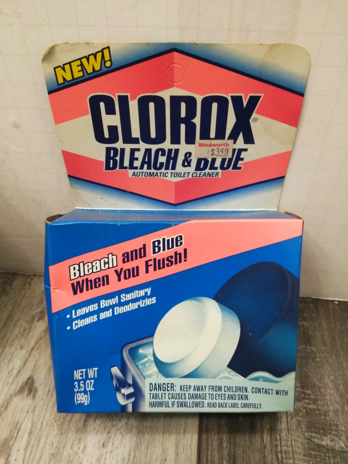 RETIRED Clorox Automatic Toilet Bowl Cleaner, Bleach & Blue 3.5oz (2pc-box) PROP