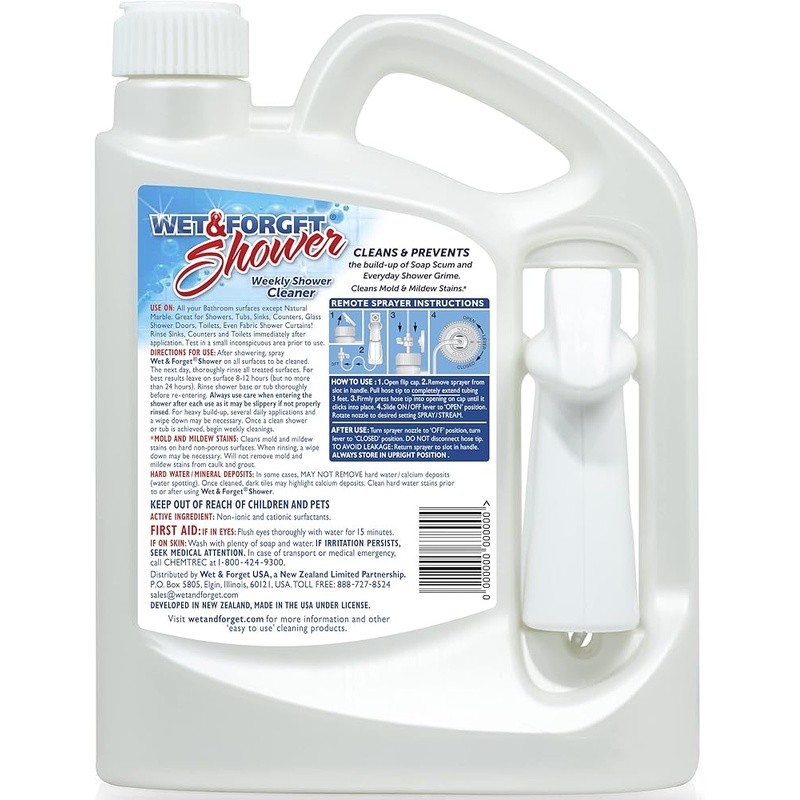 Shower Cleaner Stain Remover Liquid Bathroom Tub Tile Glass Grout 12 Weeks Power