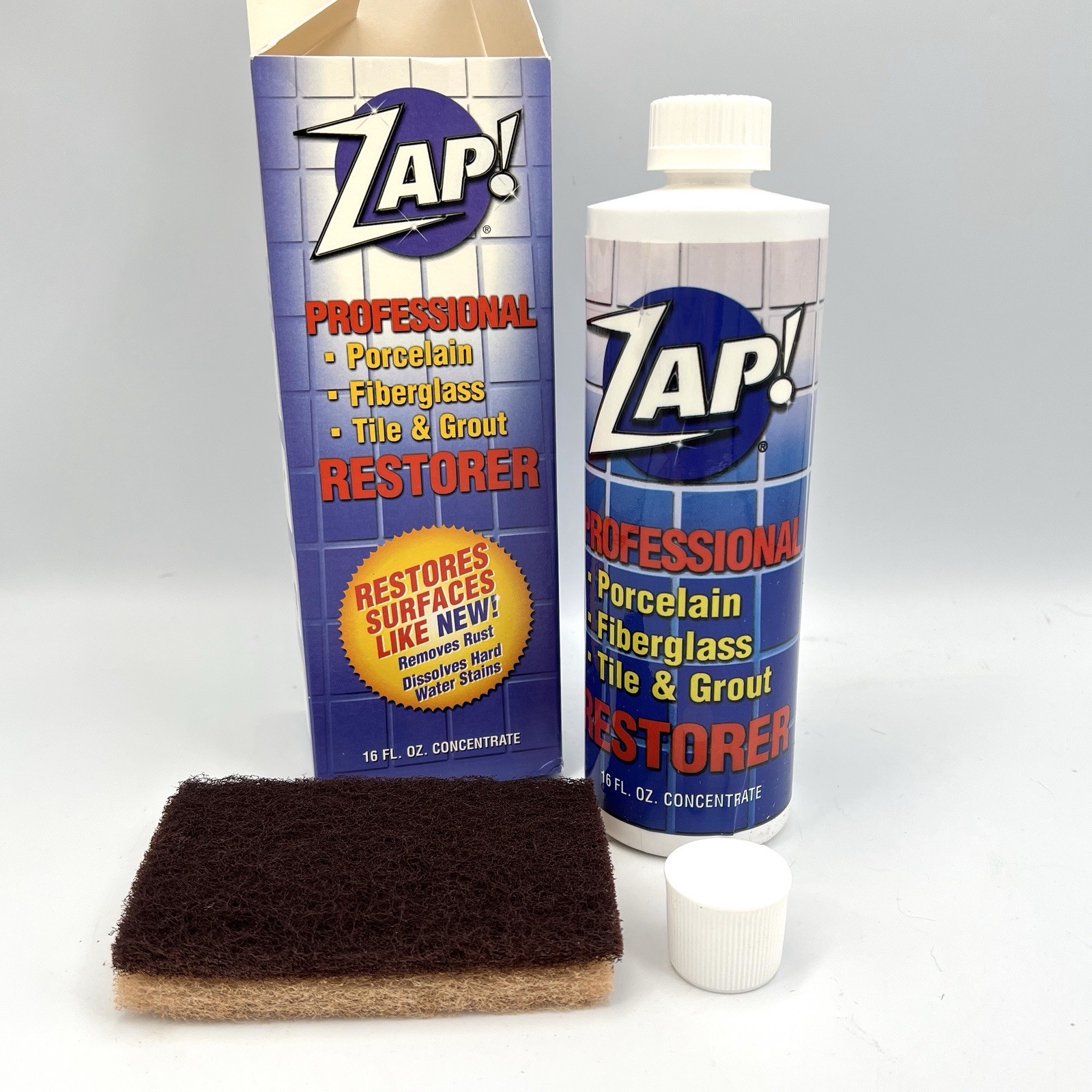 NEW Zap! Professional RESTORER For Porcelain Fiberglass Tile Grout 12 Oz NOS