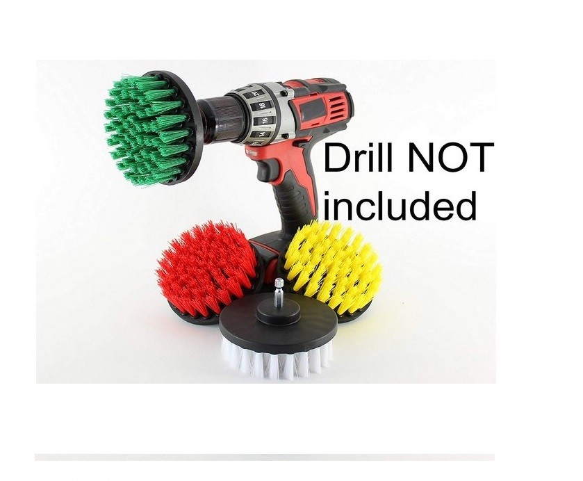 4inch 4 Piece Soft, Medium and Stiff Power Scrubbing Brush Drill Attachment