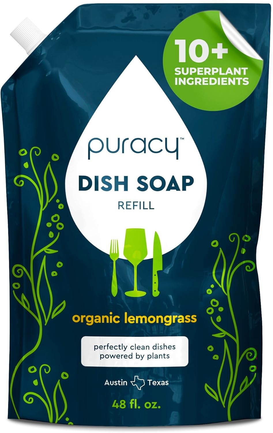 Natural Dish Soap Skin-Softening Plant-Based Dishwashing Soap Non-Toxic Dish