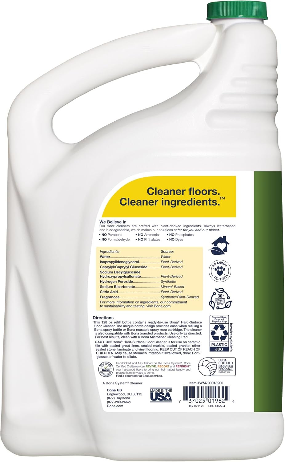 Bona Multi-Surface Floor Cleaner Refill Lemon Min 128 Fluid Ounces