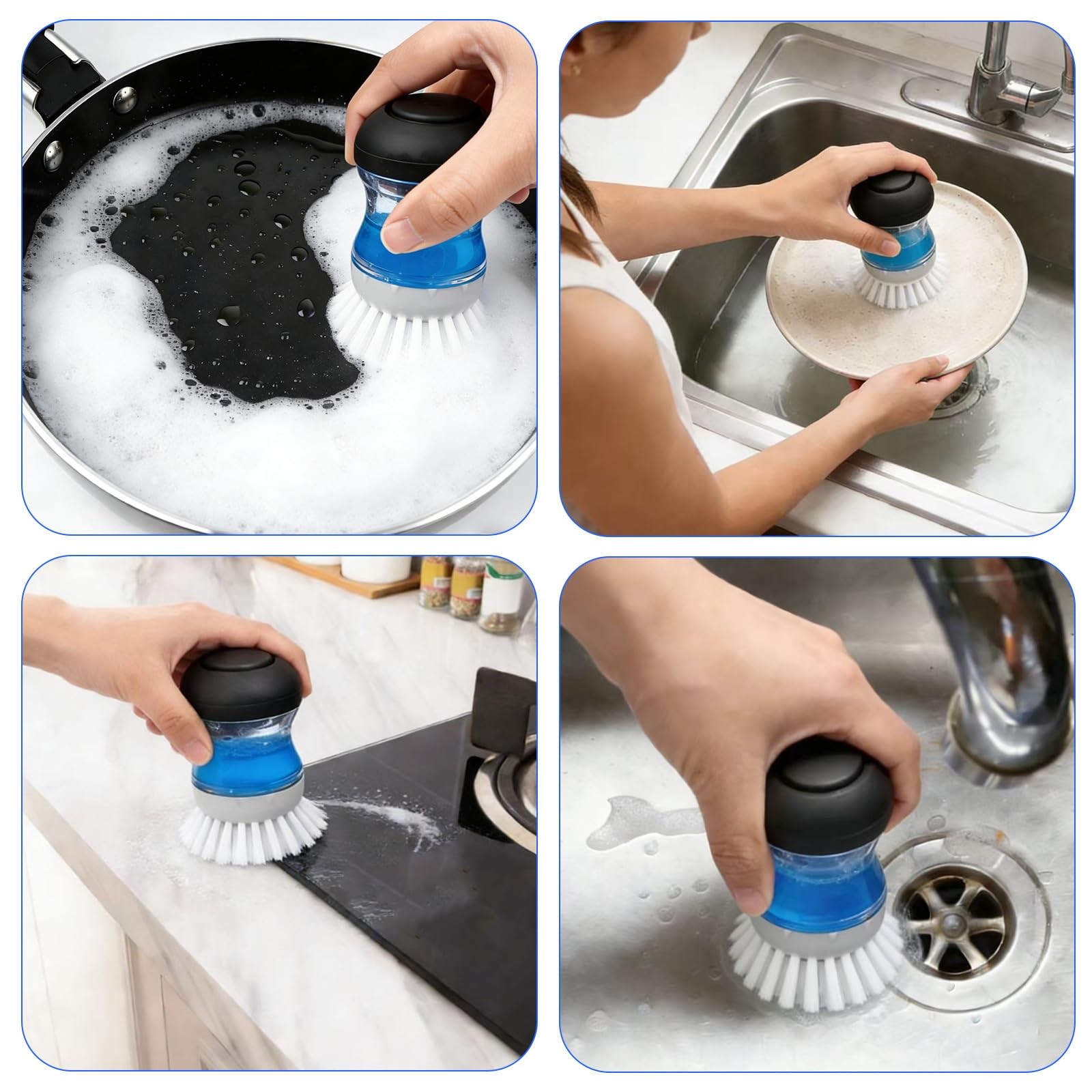 4 Pack Brush Refills for OXO Dish Brush Refill B, Brush Head OXO Dish Brush H…