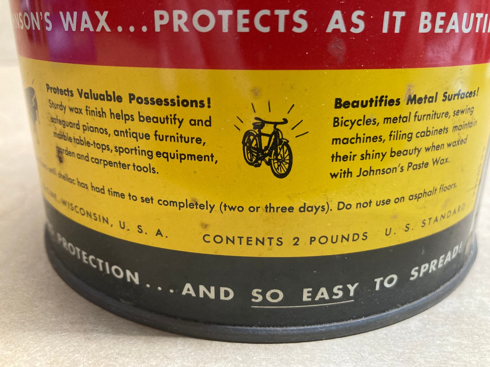 2Lb Can of SC Johnson Paste Wax Approx 85% Full (1 lb 15.3 oz) Discontinued