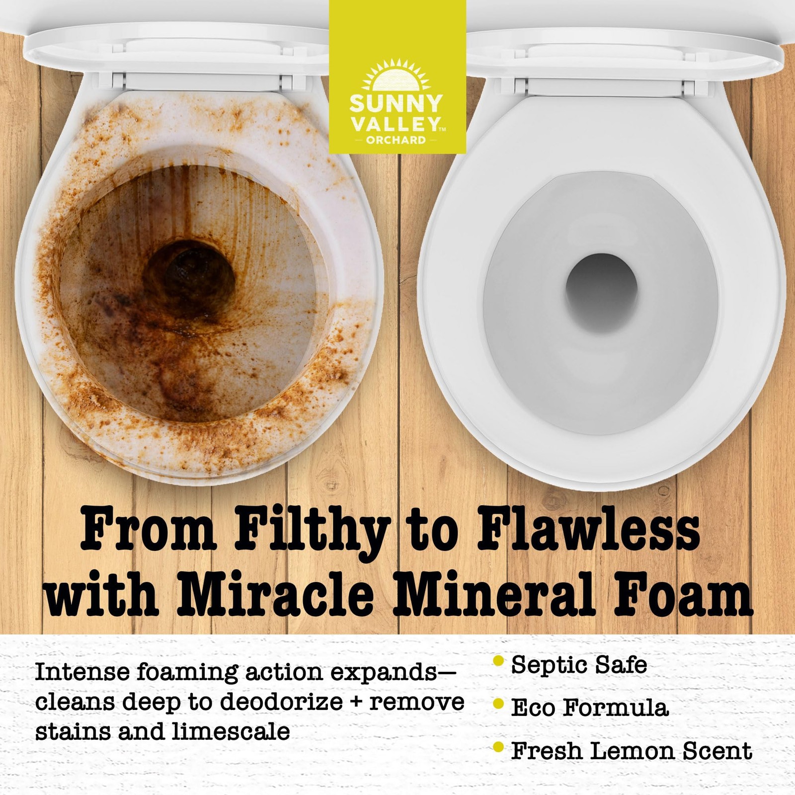 Sunny Valley Orchard Lemon Cider Vinegar Foaming Toilet Bowl Cleaner