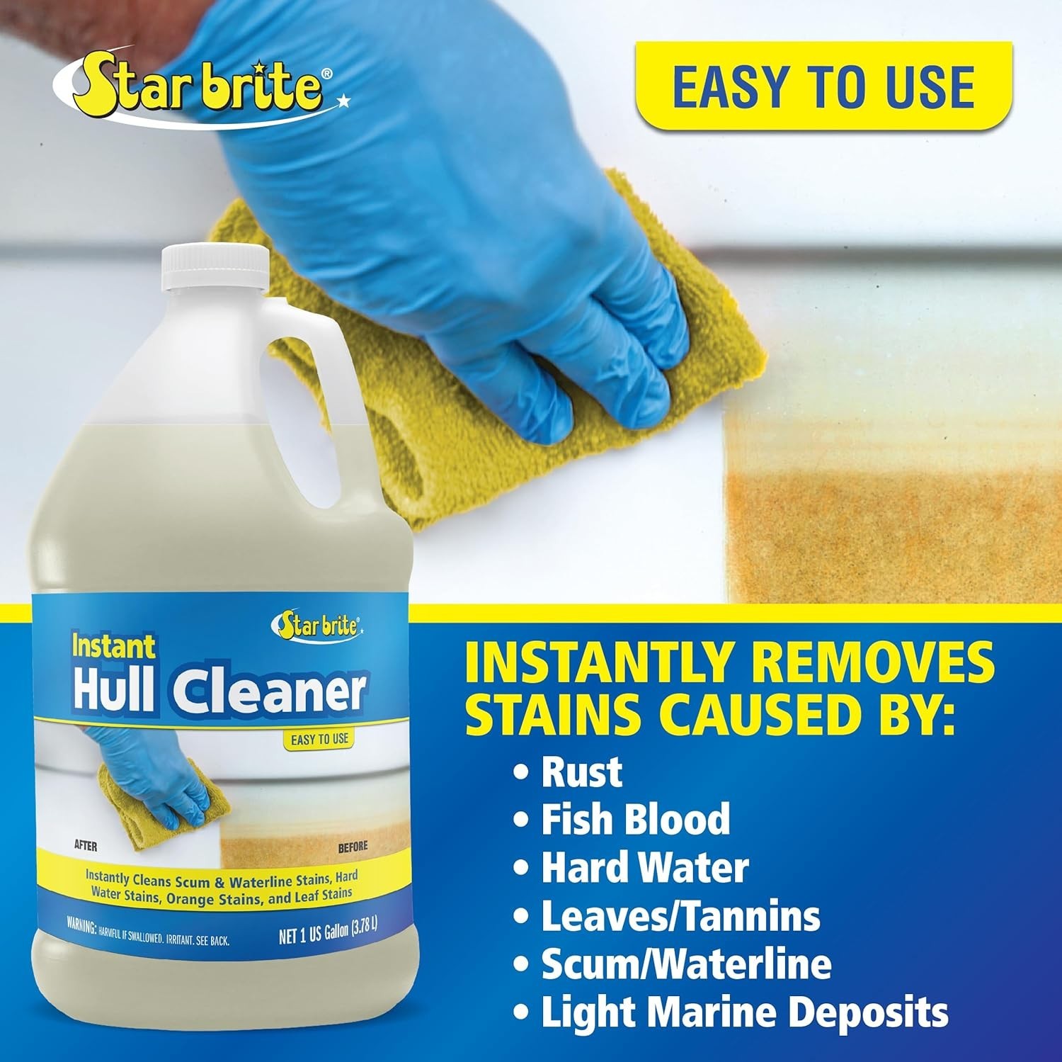 Instant Hull Cleaner – Easily Remove Stains, Scum Lines & Grime for Boat Hull…