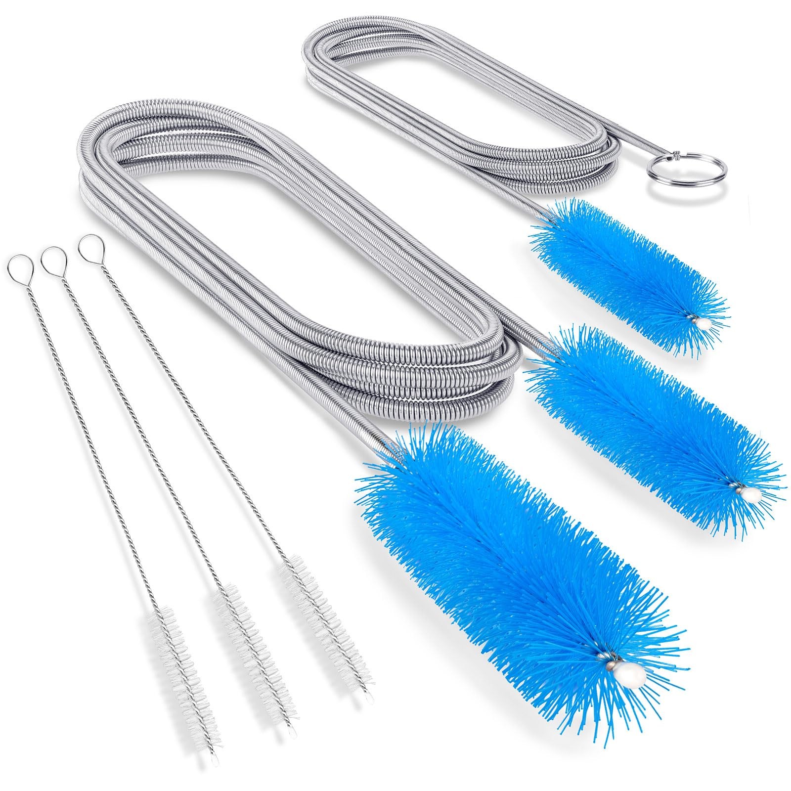 Drain Cleaning Brush, 66 Inch Double Ended Flexible Pipe Tube Cleaner with 3 …