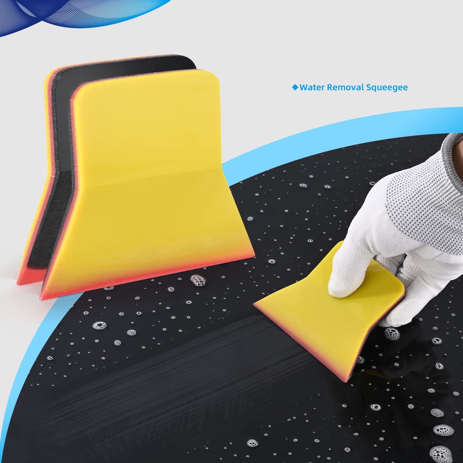 PPF Squeegee, Small Squeegee for Vinyl, 4-Inch TPU Rubber Scraper, Window Tin…