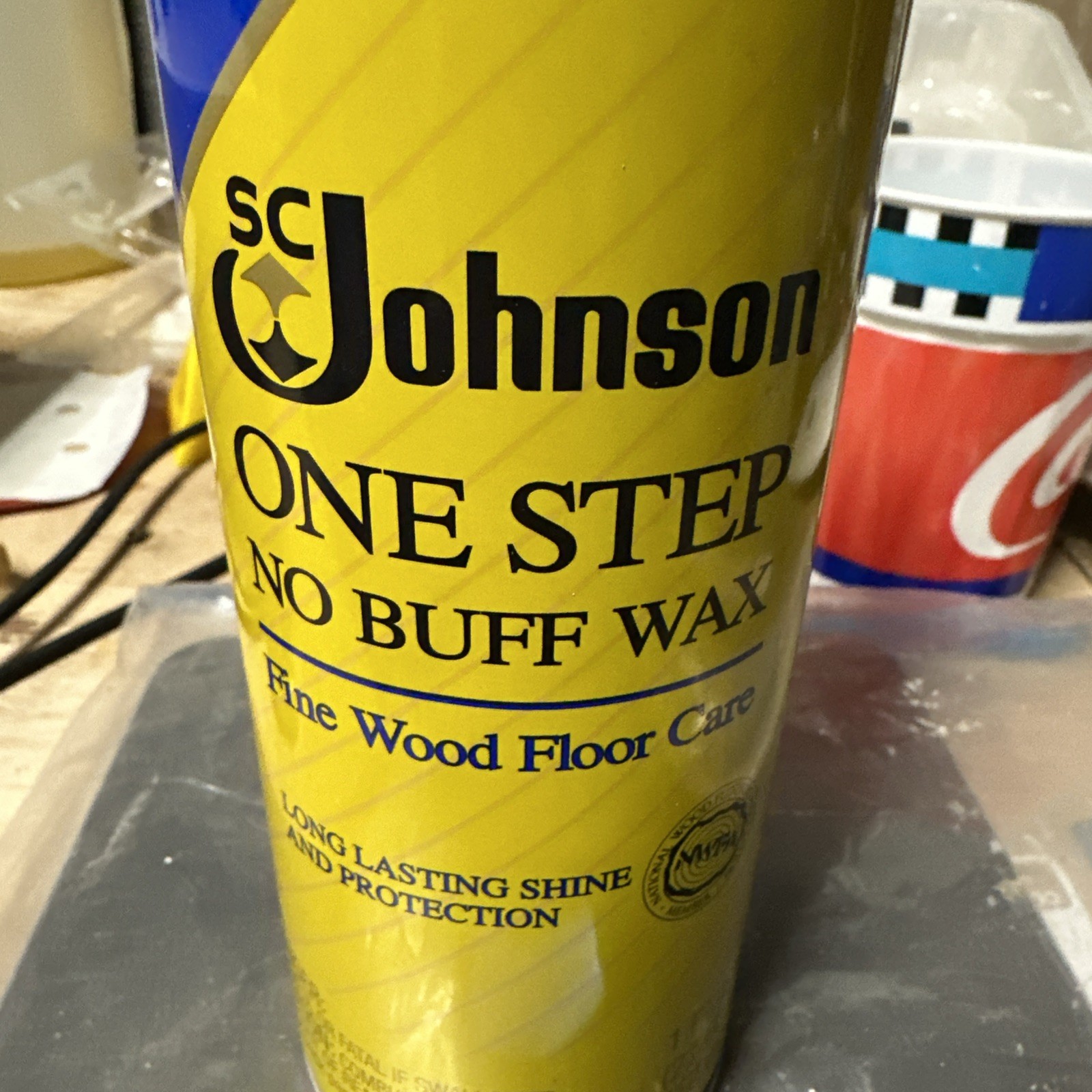 Vintage SC Johnson Original One Step No Buff Wax Fine Wood Floor Care 22oz