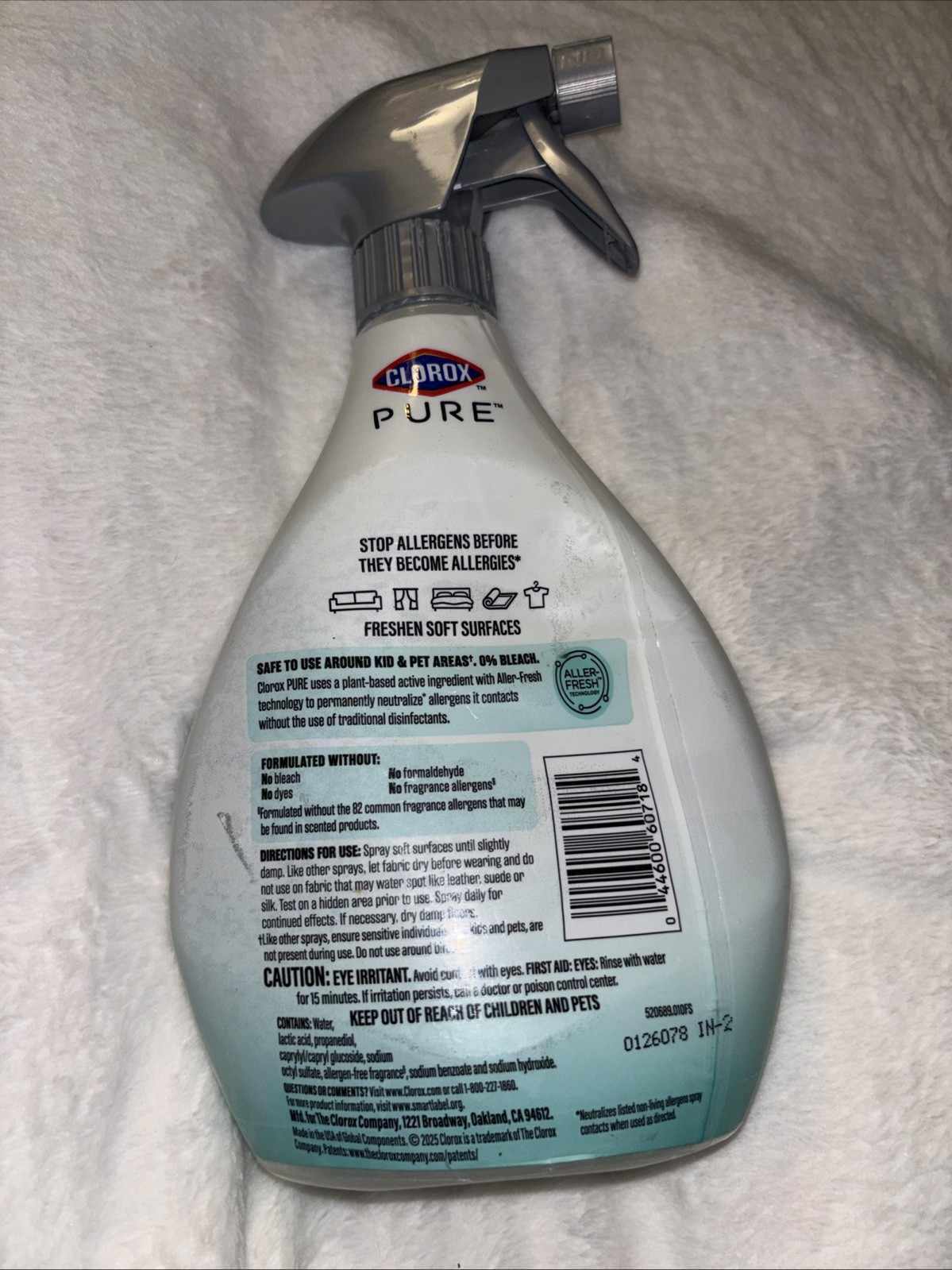 PURE Allergen Neutralizer Fabric and Carpet Spray, Clean Breeze, 26 Fluid Ounces