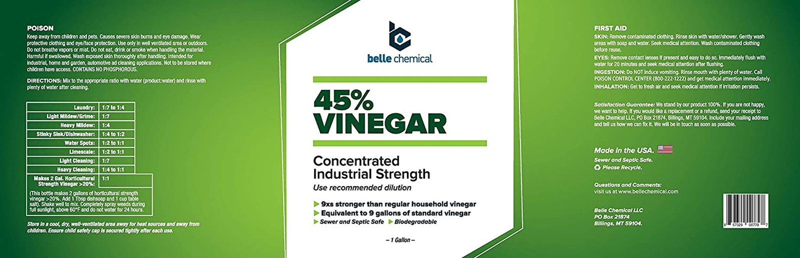 45% Pure Vinegar – Concentrated Industrial Grade