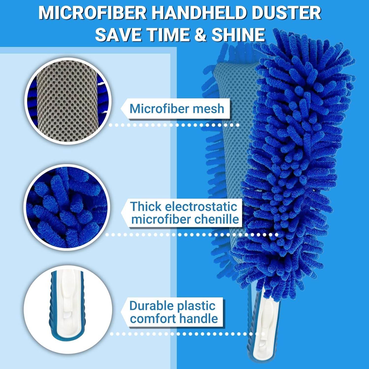 72 Car Wash Brush with Long Handle On/Off Switch for Car RV Truck Boat Wash