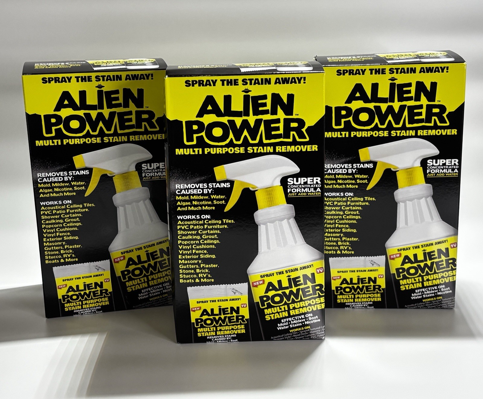x3 Alien Power Super Concentrated Multi Purpose Stain Remover Mold Mildew Water